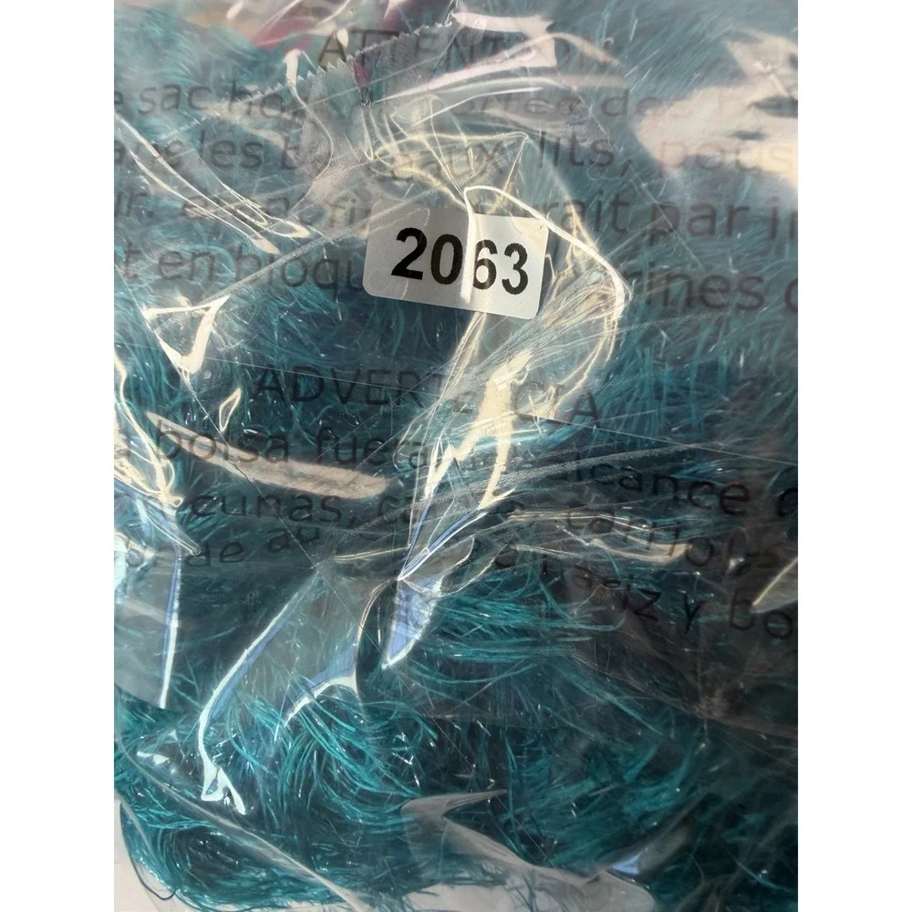 Bernat Disco Yarn Aqua Velvet 67% Acetate 33% Polyester Eyelash Lot Of 6